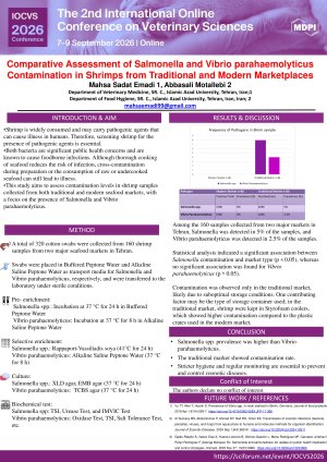 Comparative Assessment of Salmonella and Vibrio parahaemolyticus Contamination in Shrimps from Traditional and Modern Marketplaces poster.pdf